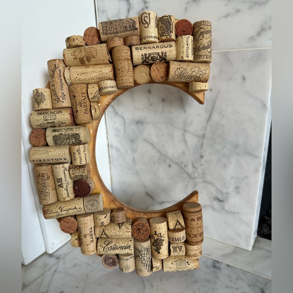 Wine Cork Art- Monogram Letter C